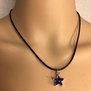 Handcrafted Blue Crystal Star Necklace